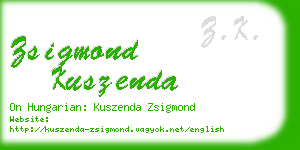 zsigmond kuszenda business card